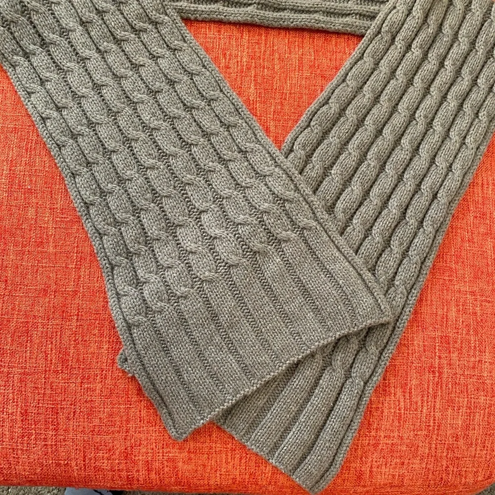 VTG Banana Republic Tan Fisherman style Wool Cashmere Knit Scarf Wrap